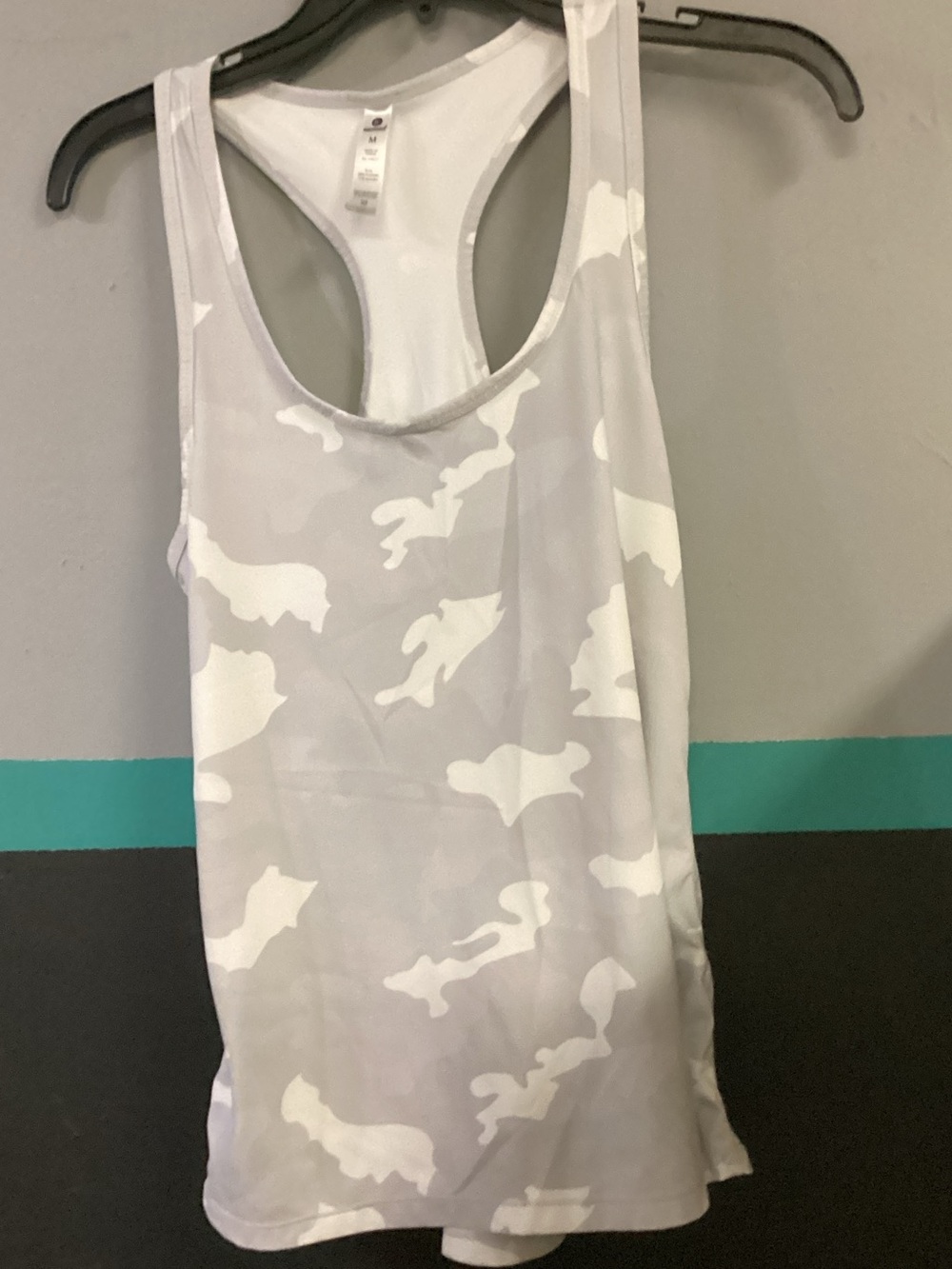 Racerback Camo Tank Top in White and Light Gray
